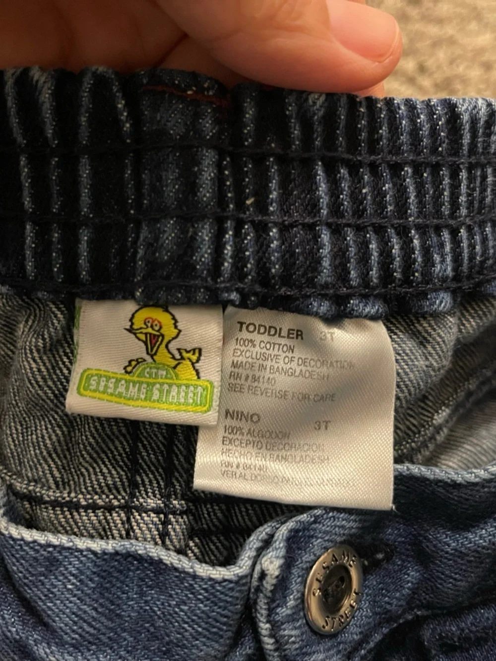 Vintage 90s Toddler Sesame Street Elmo Carpenter Jeans Size 3T